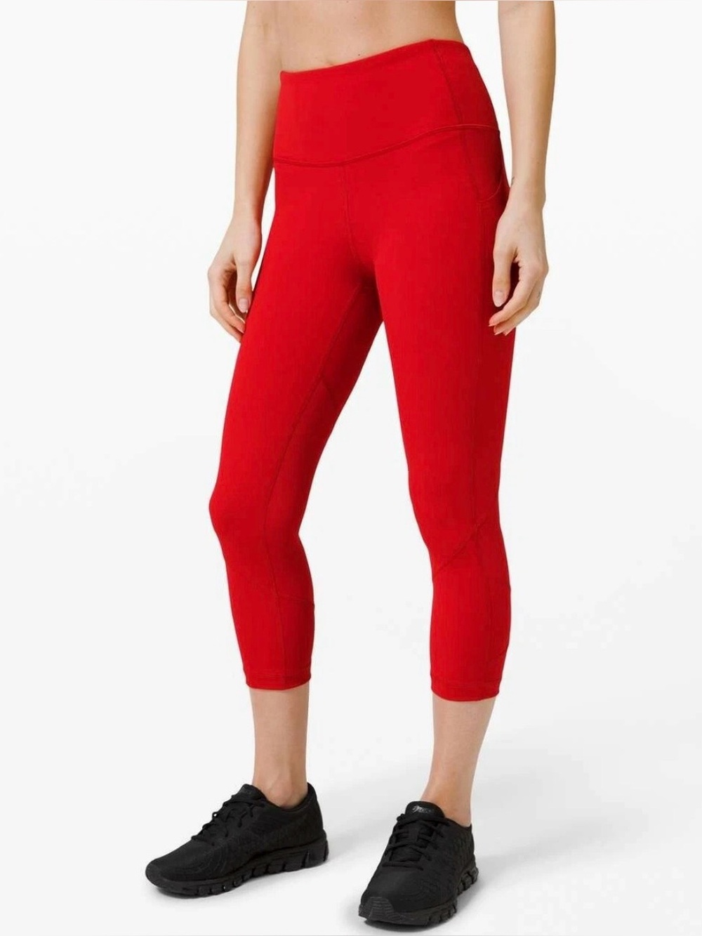 Lululemon Pace Rival High-Rise Crop 22” Leggings Red Size 4 Side Pockets - Picture 7 of 10